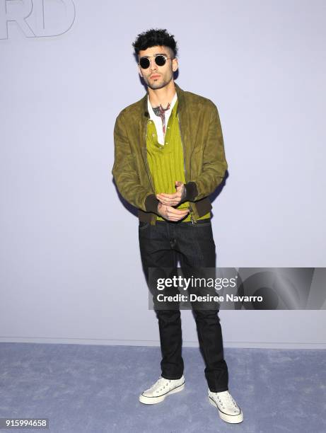 Zayn Malik attends Tom Ford Women's Fall/Winter 2018 fashion show during New York Fashion Week at Park Avenue Armory on February 8, 2018 in New York...