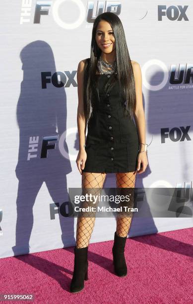 Elanase Lanson attends FOX's "The Four: Battle For Stardom" Season Finale viewing party held at Delilah on February 8, 2018 in West Hollywood,...