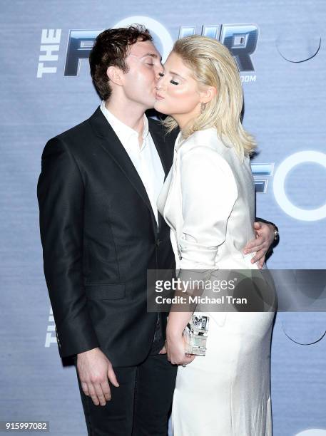 Daryl Sabara and Meghan Trainor attend FOX's "The Four: Battle For Stardom" Season Finale viewing party held at Delilah on February 8, 2018 in West...