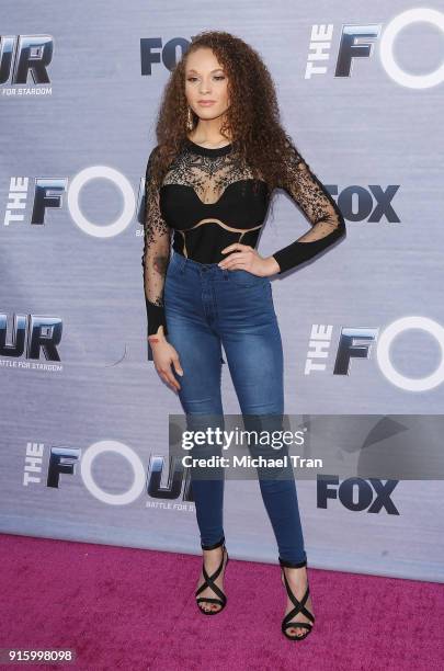 Cheyenne Elliott attends FOX's "The Four: Battle For Stardom" Season Finale viewing party held at Delilah on February 8, 2018 in West Hollywood,...