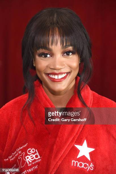 Rachel Lindsay poses backstage at the Red Dress / Go Red For Women Fashion Show at Hammerstein Ballroom on February 8, 2018 in New York City.
