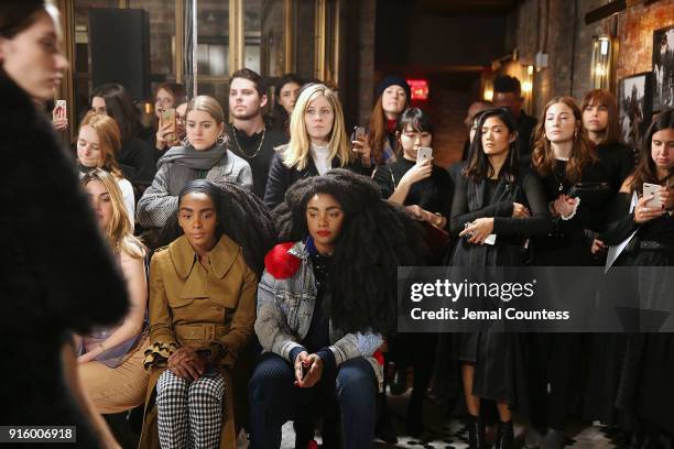 Writers Cipriana Quann and TK Quann attend the Adeam Fashion Show during New York Fashion Week Fall 2018 at Beekman Hotel on February 8, 2018 in New...