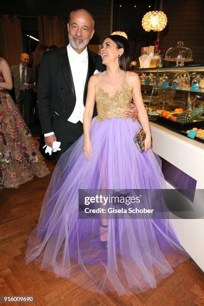 Heiner Lauterbach and his wife Viktoria Lauterbach during the reception of Opera Ball Vienna at Le Meridien Hotel on February 8, 2018 in Vienna,...