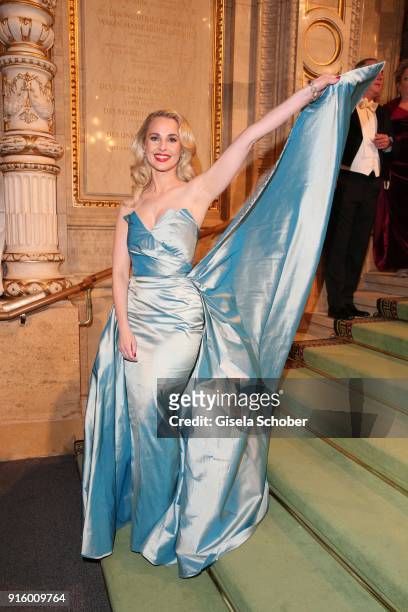 Fashion designer Silvia Schneider during the Opera Ball Vienna at Vienna State Opera on February 8, 2018 in Vienna, Austria.