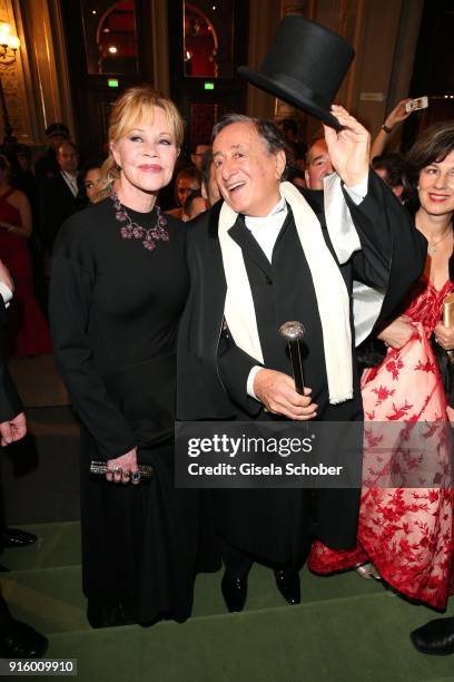 Melanie Griffith and Richard Lugner during the Opera Ball Vienna at Vienna State Opera on February 8, 2018 in Vienna, Austria.