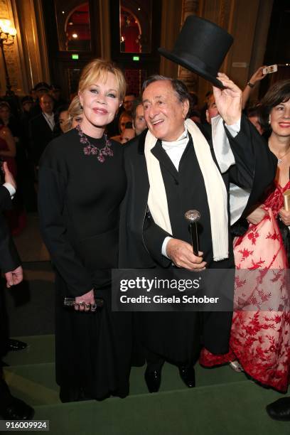 Melanie Griffith and Richard Lugner during the Opera Ball Vienna at Vienna State Opera on February 8, 2018 in Vienna, Austria.