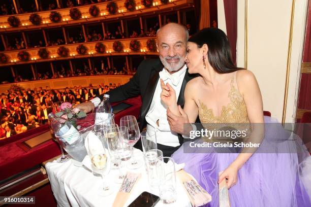 Heiner Lauterbach and his wife Viktoria Lauterbach during the Opera Ball Vienna at Vienna State Opera on February 8, 2018 in Vienna, Austria.