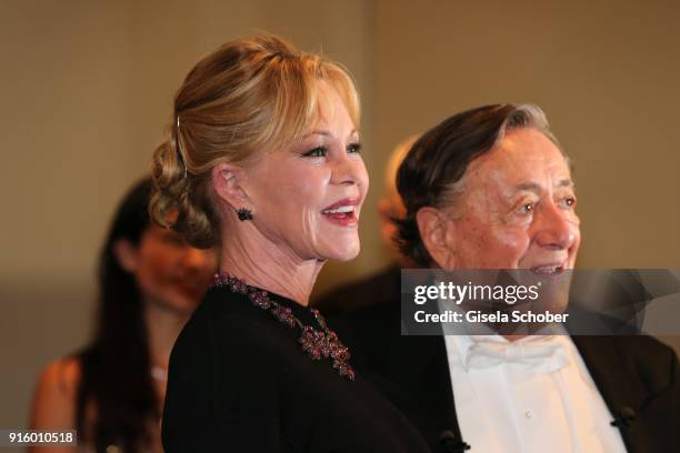 Melanie Griffith and Richard Lugner during the reception of Opera Ball Vienna at Grand Hotel on February 8, 2018 in Vienna, Austria.