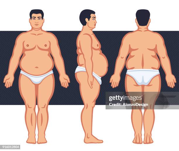 fat male with lingerie - fat loss stock illustrations