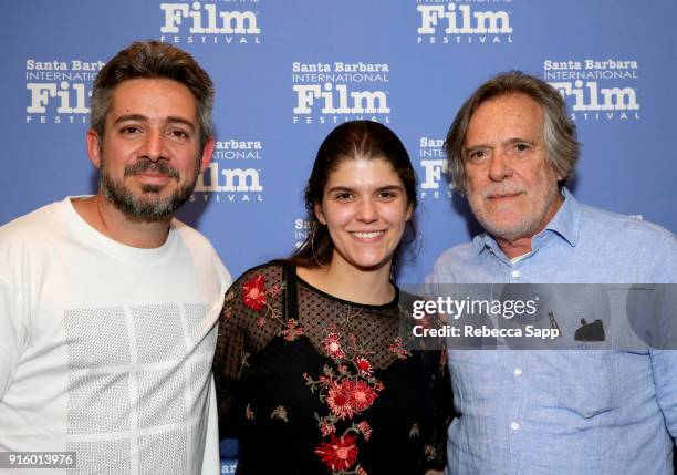 Director Tiago Arakilian, writer Luisa Parnes and Actor Jose de Abreu at a screening of 'Before I Forget' during The 33rd Santa Barbara International...