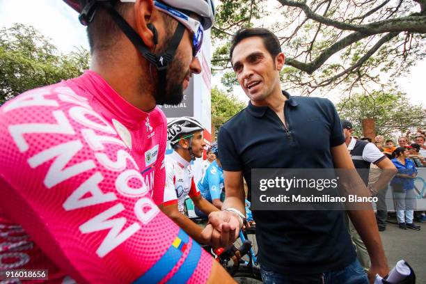 1st Colombia Oro y Paz 2018 / Stage 3 Start / Fernando Gaviria Rendon Pink Leader Jersey / Alberto CONTADOR / Palmira - Buga /