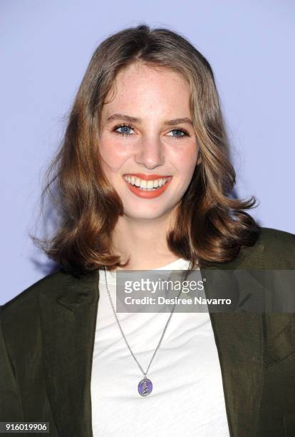 Maya Thurman-Hawke attends Tom Ford Women's Fall/Winter 2018 fashion show during New York Fashion Week at Park Avenue Armory on February 8, 2018 in...