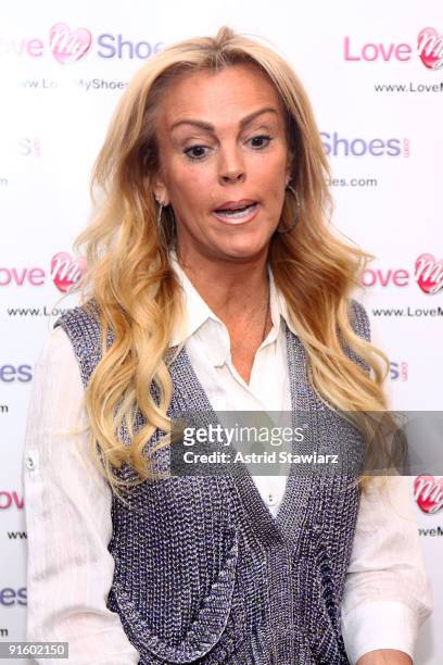 Dina Lohan announces the Shoe-han Shoe Line at the Marc Fisher Showroom in Trump Plaza on October 8, 2009 in New York City.