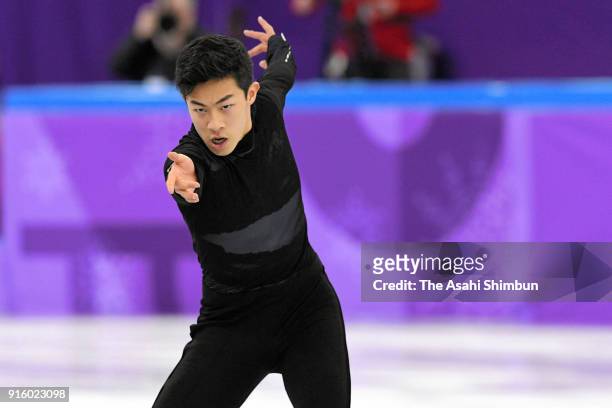 Nathan Chen of United States competes in the Figure Skating Team Event - Men's Single Skating Short Program during the PyeongChang 2018 Winter...