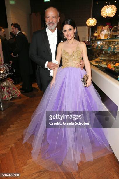 Heiner Lauterbach and his wife Viktoria Lauterbach during the reception of Opera Ball Vienna at Le Meridien Hotel on February 8, 2018 in Vienna,...