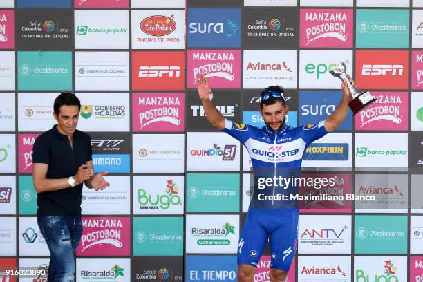 1st Colombia Oro y Paz 2018 / Stage 3 Podium / Fernando Gaviria Rendon / Alberto CONTADOR / Celebration / Palmira - Buga /