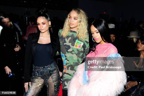 Kehlani, Cardi B, Jasmine Sanders, and Serayah McNeill attend Jeremy Scott - Front Row - during New York Fashion Week: The Shows at Spring Studios on...