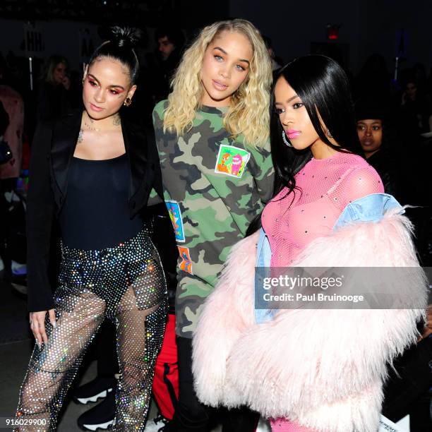 Kehlani, Cardi B, Jasmine Sanders, and Serayah McNeill attend Jeremy Scott - Front Row - during New York Fashion Week: The Shows at Spring Studios on...