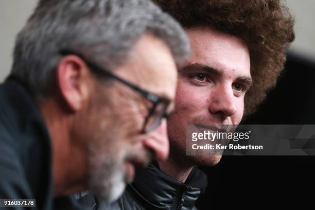 New Zealand athlete Jackson Wells attends a press conference at the Main Press Centre during previews ahead of the PyeongChang 2018 Winter Olympic...
