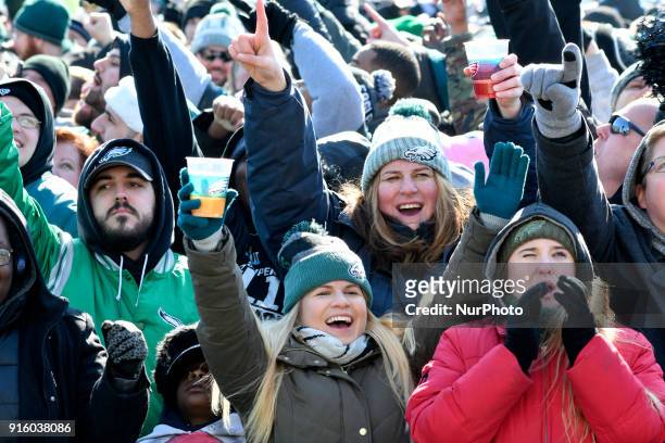 Hundreds of thousands fill the Parkway in Philadelphia, PA, on February 8 to celebrate the Philadelphia Eagles winning Super Bowl LII. The Eagles...