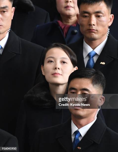 Kim Yo Jong , North Korean leader Kim Jong Un's younger sister, arrives at Incheon airport in South Korea on Feb. 9 to attend the opening ceremony of...