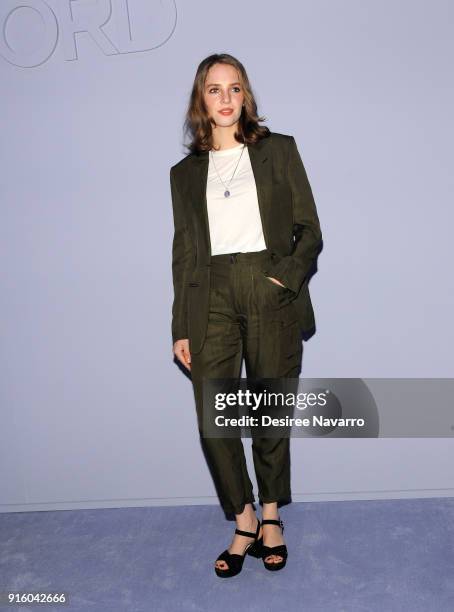 Maya Thurman-Hawke attends Tom Ford Women's Fall/Winter 2018 fashion show during New York Fashion Week at Park Avenue Armory on February 8, 2018 in...