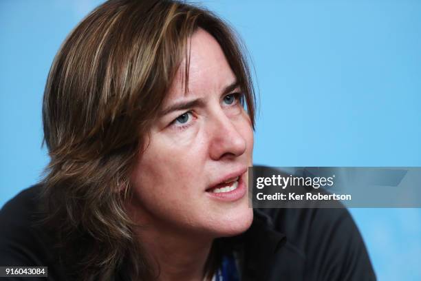 Dame Katherine Grainger attends a press conference at the Main Press Centre during previews ahead of the PyeongChang 2018 Winter Olympic Games on...