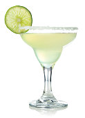 Classic margarita cocktail with lime