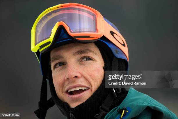 Snowboarder Scotty James of Australia looks on during a training session ahead of the PyeongChang 2018 Winter Olympic Games at Phoenix Snow Park on...