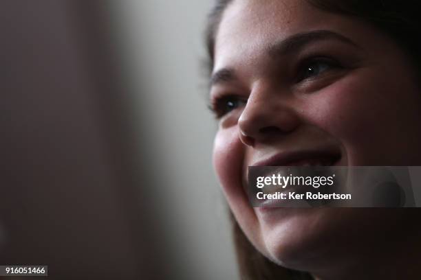 United States Aerials athlete Ashley Caldwell attends a press conference at the Main Press Centre during previews ahead of the PyeongChang 2018...