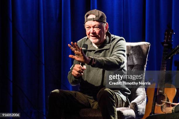 Rusty Young speaks during an evening with Rusty Young from Poco at The GRAMMY Museum on February 8, 2018 in Los Angeles, California.