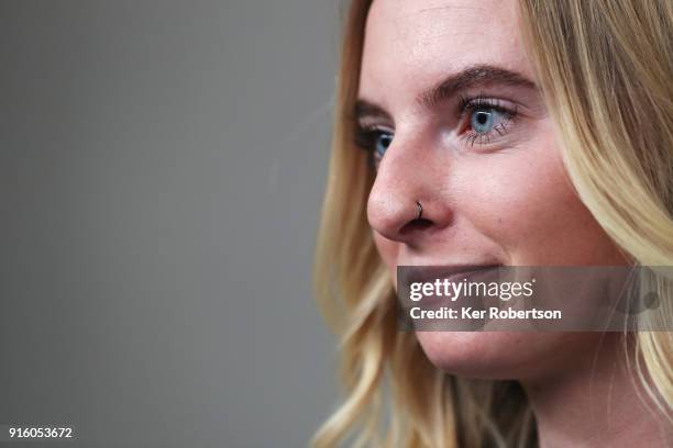 United States Aerials athlete Kiley McKinnon attends a press conference at the Main Press Centre during previews ahead of the PyeongChang 2018 Winter...