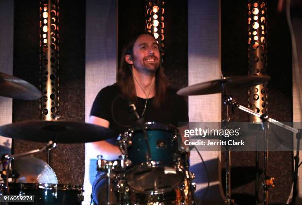 Musician Christian Hogan of Faulkner performs at the Faulkner Album Release Show at The Peppermint Club on February 8, 2018 in Los Angeles,...