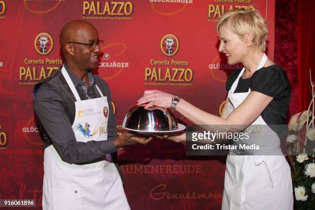 Yared Dibaba and Sanna Englund during the Poletto Palazzo Charity Event on February 8, 2018 in Hamburg, Germany.