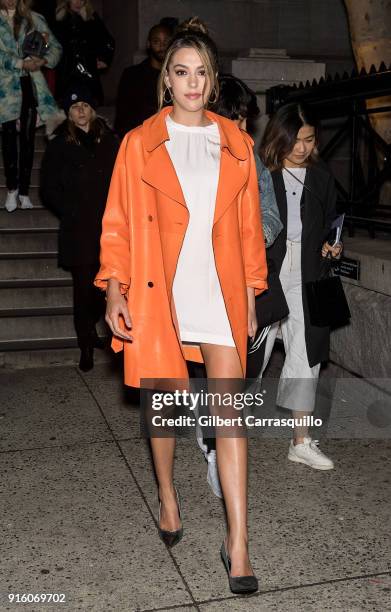 Sistine Rose Stallone is seen arriving to Tom Ford Women's Fall/Winter 2018 fashion show during New York Fashion Week at Park Avenue Armory on...