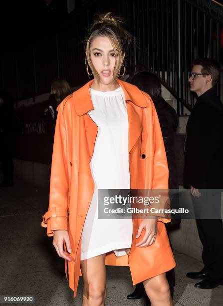 Sistine Rose Stallone is seen arriving to Tom Ford Women's Fall/Winter 2018 fashion show during New York Fashion Week at Park Avenue Armory on...
