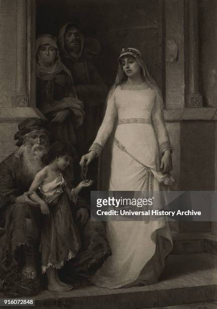 Blanche of Castile, Photogravure Print from the Original Painting by Georges Moreau, The Masterpieces of French Art by Louis Viardot, Published by...