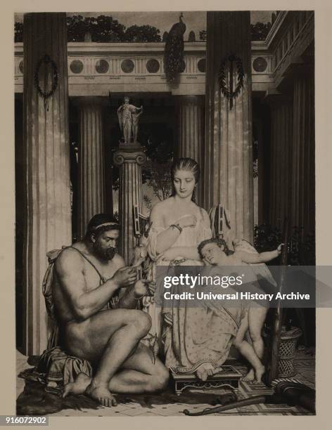 Hercules and Omphale , Photogravure Print from the Original 1862 Painting by Marc Charles Gabriel Gleyre, The Masterpieces of French Art by Louis...