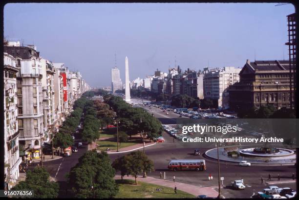 View of Avenida 9 de Julio, Buenos Aires, Argentina, 1963.