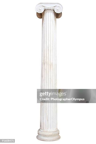 bianco colonna - stile greco classico foto e immagini stock