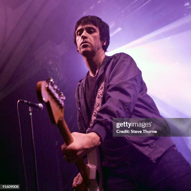 Johnny Marr of The Cribs performs on stage at the Assembly on October 8, 2009 in Leamington Spa, England.