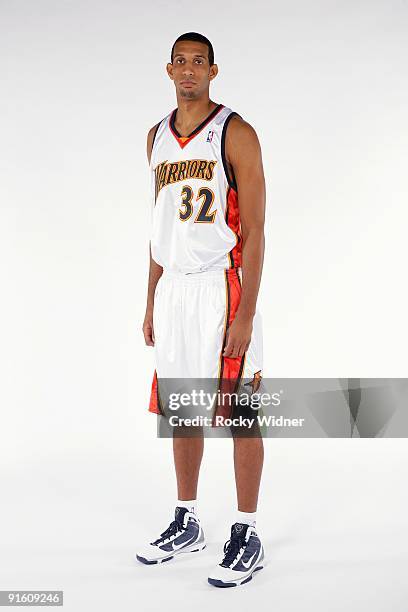 Brandan Wright of the Golden State Warriors poses for a portrait during 2009 NBA Media Day on September 28, 2009 at Oracle Arena in Oakland,...