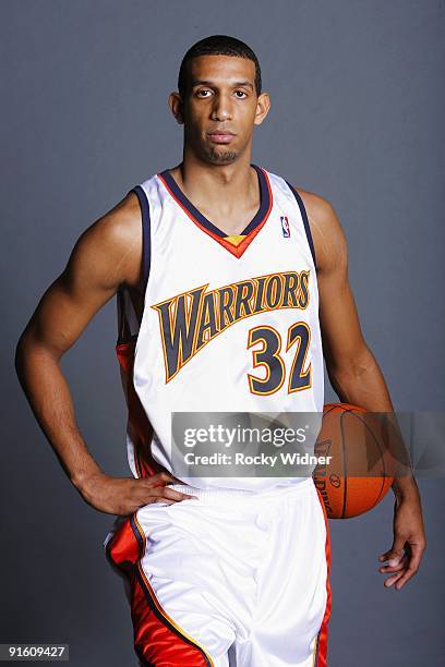 Brandan Wright of the Golden State Warriors poses for a portrait during 2009 NBA Media Day on September 28, 2009 at Oracle Arena in Oakland,...