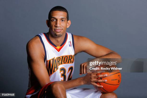 Brandan Wright of the Golden State Warriors poses for a portrait during 2009 NBA Media Day on September 28, 2009 at Oracle Arena in Oakland,...