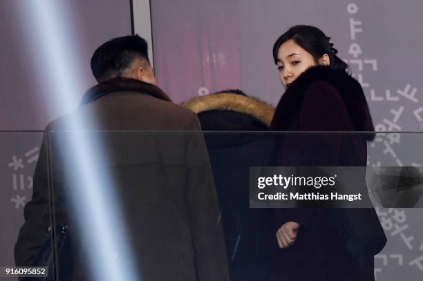 Kim Yo-jong attends during the Opening Ceremony of the PyeongChang 2018 Winter Olympic Games at PyeongChang Olympic Stadium on February 9, 2018 in...