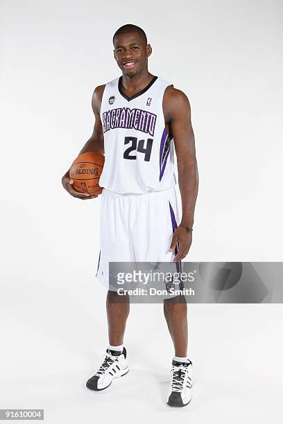Desmond Mason of the Sacramento Kings poses for a portrait during 2009 NBA Media Day on September 28, 2009 at the Kings Practice Facility in...
