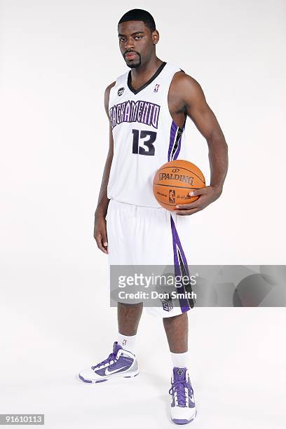 Tyreke Evans of the Sacramento Kings poses for a portrait during 2009 NBA Media Day on September 28, 2009 at the Kings Practice Facility in...