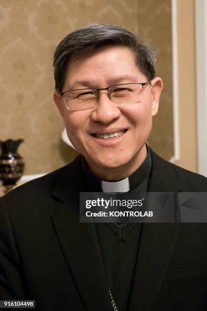 Cardinal Luis Antonio Tagle, archbishop of Manila and president of Caritas Internationalis during the press conference for the inauguration of the...