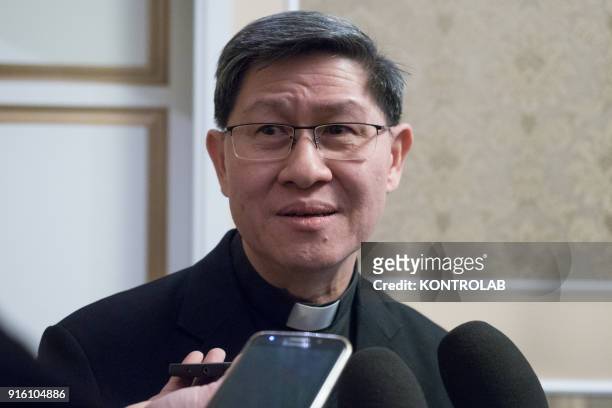 Cardinal Luis Antonio Tagle, archbishop of Manila and president of Caritas Internationalis during the press conference for the inauguration of the...