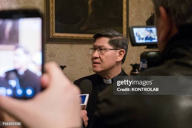 Cardinal Luis Antonio Tagle, archbishop of Manila and president of Caritas Internationalis during the press conference for the inauguration of the...